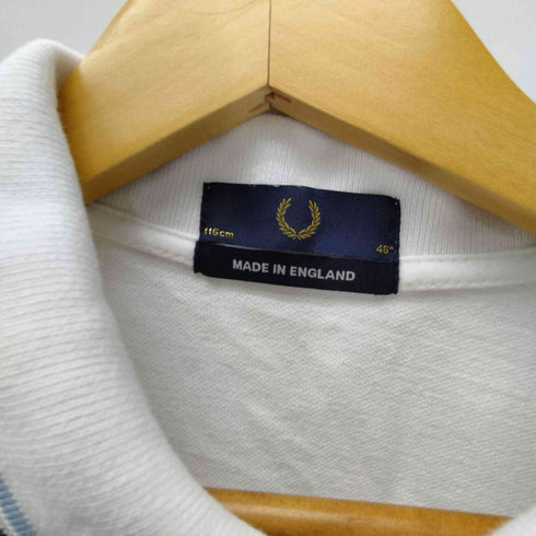 フレッドペリー FRED PERRY The Fred Perry Shirt M12 英国製 月桂樹 ロゴ 刺繍 リブ ボーダー S/S ポロシャツ メンズ EUR:46
