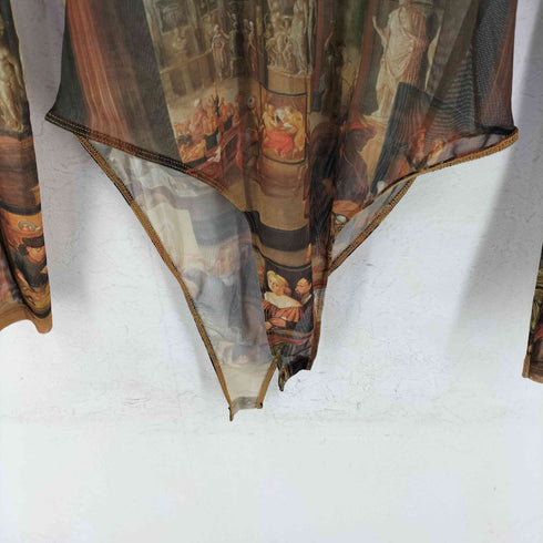 ザラ ZARA アートプリントチュールボディスーツ レディース import:L