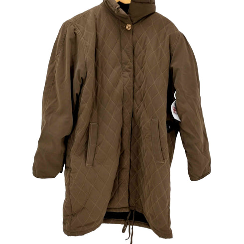 OLIVER B ダイヤキルティング 肩パッド ステンカラー コート レディース