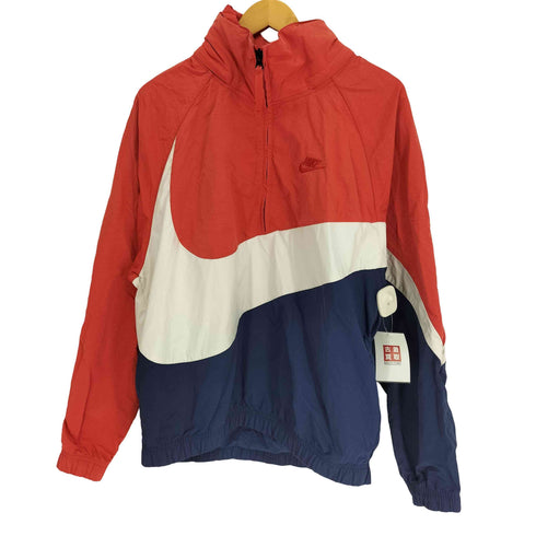 ナイキ NIKE スウッシュ刺繍 トリコロール ナイロン ANORAK JACKET アノラックジャケット メンズ import:M