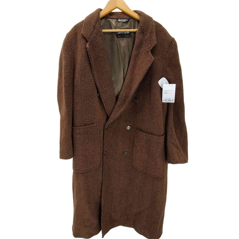 ピエールカルダン pierre cardin 80S USA製 PURE WOOL ヘリンボーン ウール チェスター ロング コート ビックサイズ メンズ