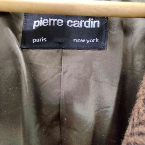 ピエールカルダン pierre cardin 80S USA製 PURE WOOL ヘリンボーン ウール チェスター ロング コート ビックサイズ メンズ