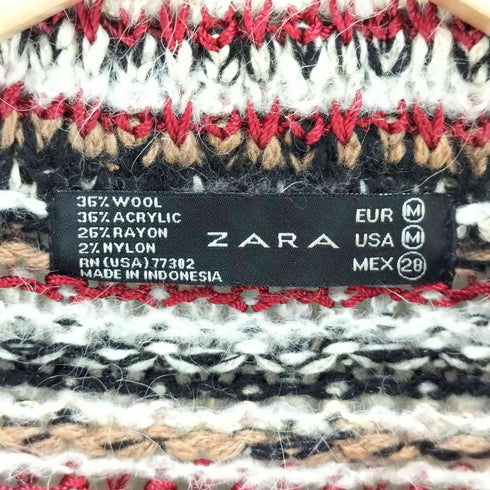 ザラ ZARA クロシェ ニットカーディガン レディース