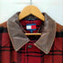 トミーヒルフィガー TOMMY HILFIGER 90S 襟レザー ウール ナイロン ハンティング チェック ジャケット 裏地キルティング メンズ import:XL