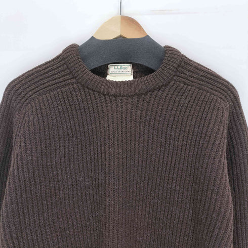 エルエルビーン L.L.Bean 80s イングランド製 PURE WOOL フリーダムスリーブ クルーネックセーター メンズ JPN:M
