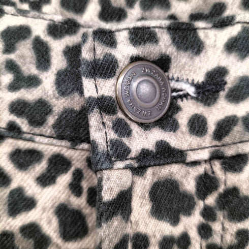 ザラ ZARA レオパード クロップド ブーツカットパンツ レディース JPN:38