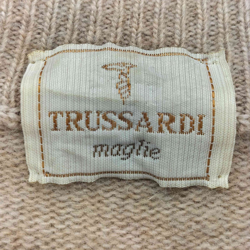 トラサルディ TRUSSARDI MAGLIE ワンポイント 刺繍 L/S クルーネック ウール ニット メンズ
