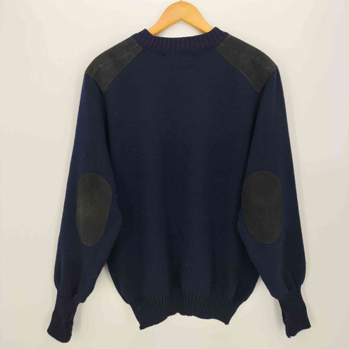 バーバリーズ BURBERRYS 英国製 ロゴ刺繍 コマンドセーター ウール ニット エルボーパッチ メンズ import:M