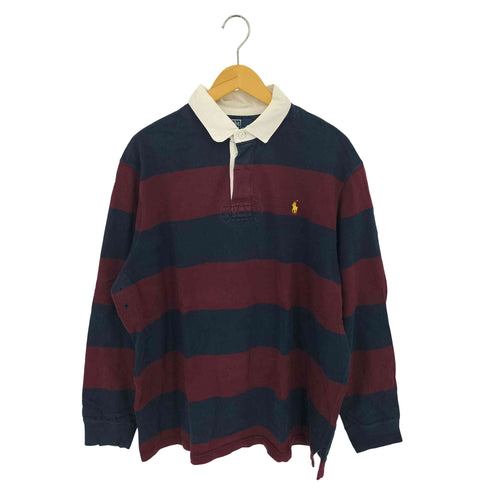 ポロバイラルフローレン Polo by RALPH LAUREN 90s ポニー刺繍 L/S ボーダー ラガーシャツ メンズ import:XL