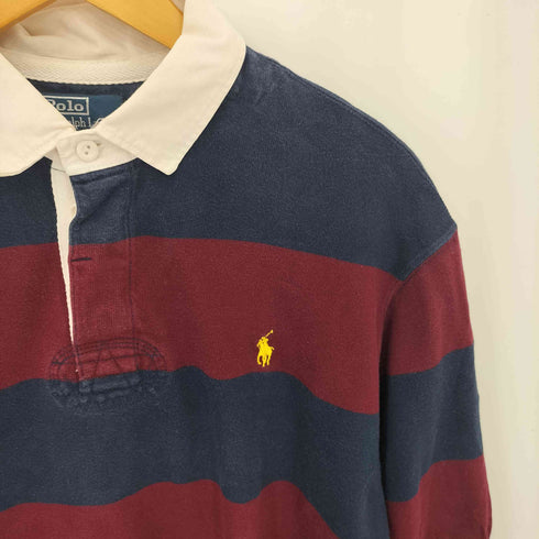 ポロバイラルフローレン Polo by RALPH LAUREN 90s ポニー刺繍 L/S ボーダー ラガーシャツ メンズ import:XL