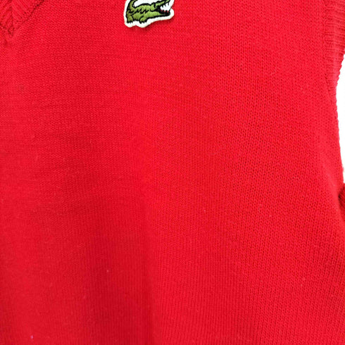 アイゾッドラコステ IZOD LACOSTE 70S 糸巻きタグ ワンポイント 刺繍 Vネック ニット ベスト メンズ import:S