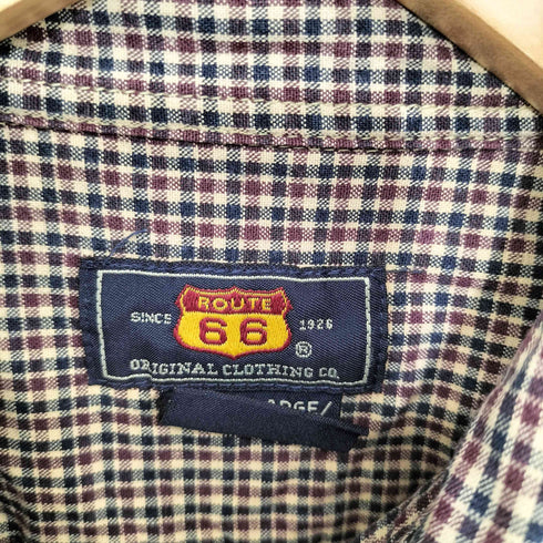 ROUTE 66 L/S 短丈 ボックス ボタンダウン チェックシャツ メンズ
