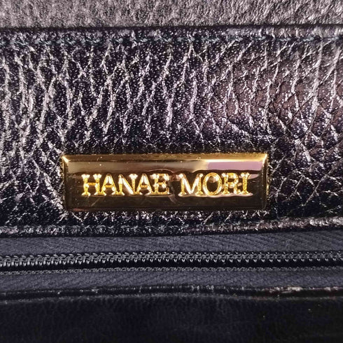 ハナエモリ HANAE MORI 型押し レザー 2WAY ハンド バッグ レディース