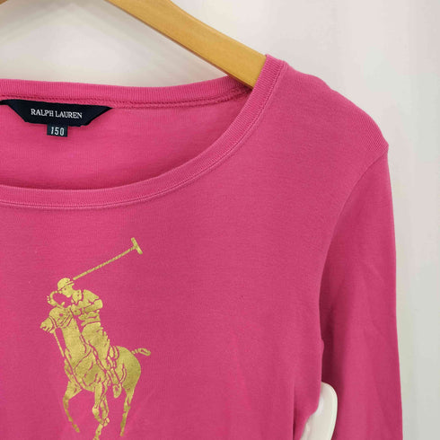 ラルフローレン RALPH LAUREN ポニー刺繍 クルーネック ロングスリーブ コットンTシャツ レディース 150