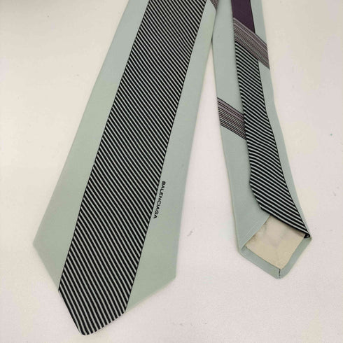 バレンシアガ BALENCIAGA OLD 英国製 シルク 100 ストライプ ネクタイ メンズ