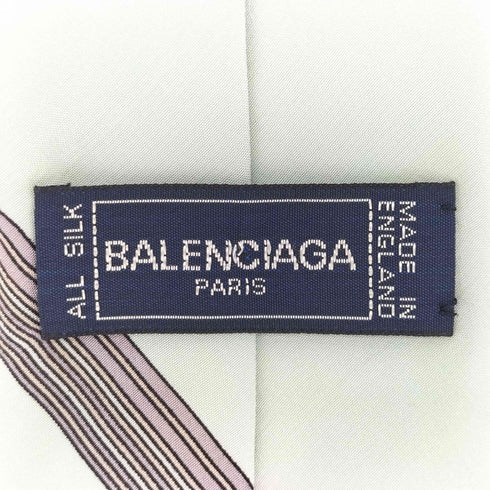 バレンシアガ BALENCIAGA OLD 英国製 シルク 100 ストライプ ネクタイ メンズ