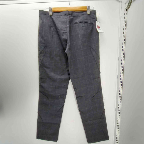 ノゾミイシグロ NOZOMI ISHIGURO STRAICHT EDGE スカル パッチ チェック スラックス パンツ レディース JPN:M