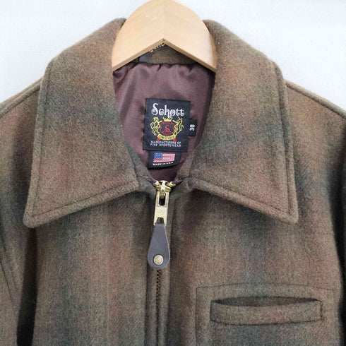 ショット Schott USA製 オンブレチェック メルトンウール CPOジャケット メンズ US:38
