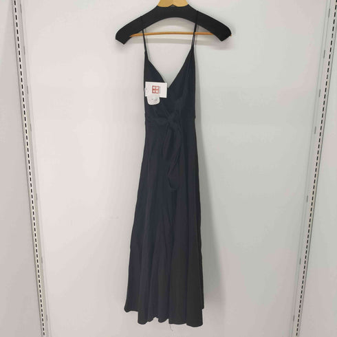 ザラ ZARA リネン混 リボン付きラスティックワンピース レディース JPN:M