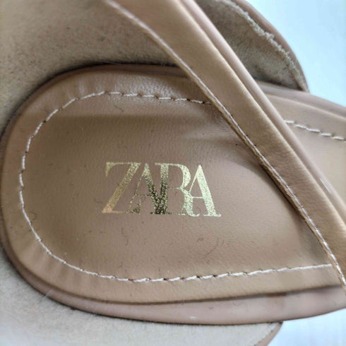 ザラ ZARA エナメルアンクルストラップサンダル レディース 37