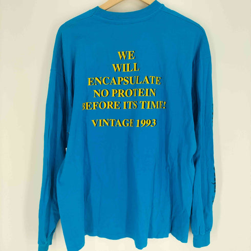 ヘインズ Hanes 90S USA製 シングルステッチ プリント クルーネック L/S Tシャツ メンズ import:XL