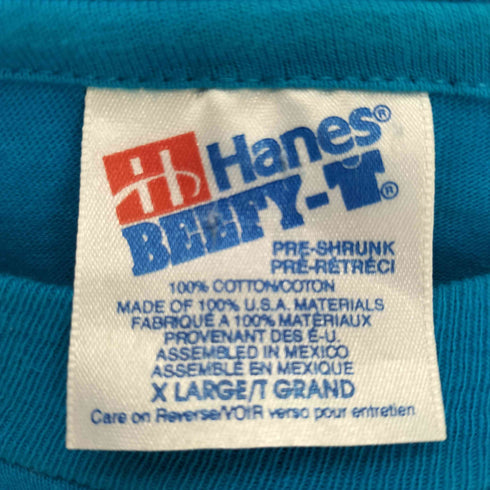 ヘインズ Hanes 90S USA製 シングルステッチ プリント クルーネック L/S Tシャツ メンズ import:XL