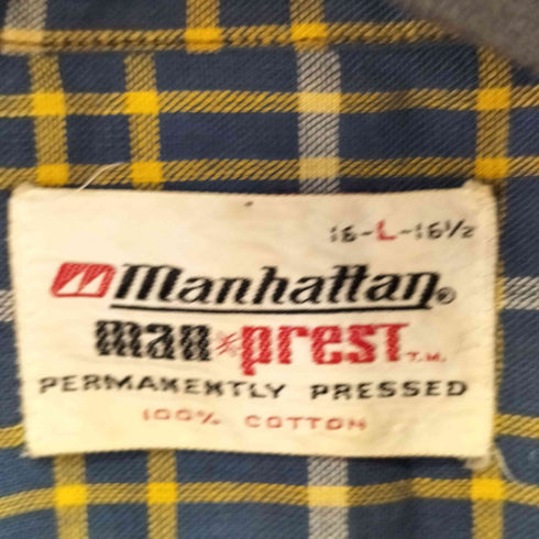 MANHATTAN 50-60S チェック L/S 開襟シャツ メンズ L