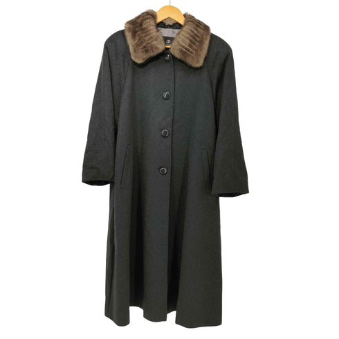 AUCH カシミヤ100 ミンクファー ロングコート レディース JPN:9号