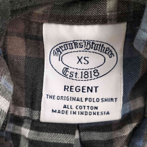 ブルックスブラザーズ BROOKS BROTHERS REGENT チェック柄 ボタンダウン 長袖シャツ メンズ import:XS