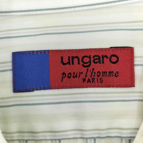 ウンガロ ungaro ストライプレギュラーカラーシャツ メンズ