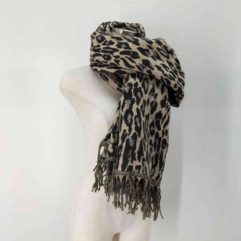 AGAM レオパード柄 大判 フリンジストール メンズ ONE SIZE