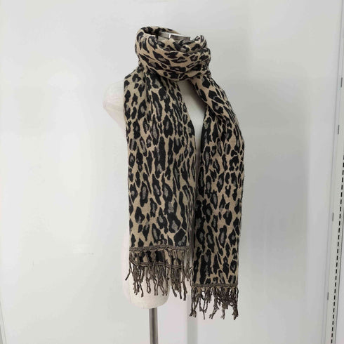 AGAM レオパード柄 大判 フリンジストール メンズ ONE SIZE