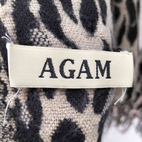 AGAM レオパード柄 大判 フリンジストール メンズ ONE SIZE
