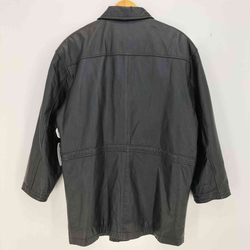 ニコルサンジル Nicole St Gilles パワーショルダー 比翼ジップ カウレザー ハーフコート メンズ import:L