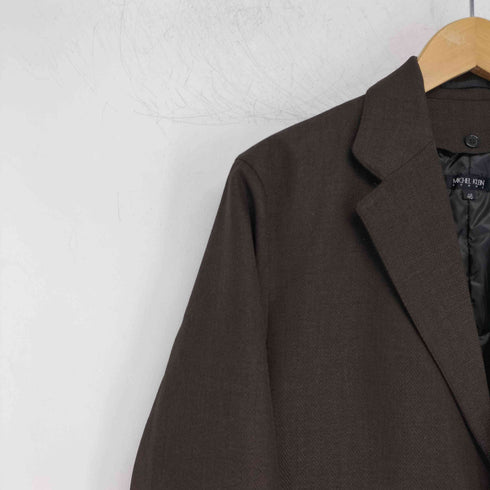 ミッシェルクランオム MICHEL KLEIN HOMME インナーダウンチェスターコート ヘリンボーン レディース 46