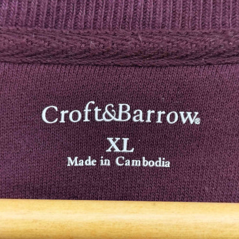 クラフトアンドバロー Croft&Barrow ロゴ アップリケ 刺繍 クルーネック スウェット メンズ import:XL