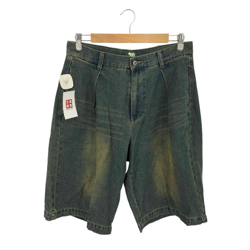 THAT'S LIFE バッグロゴ刺繍 ワイド デニムショーツ STREET メンズ L