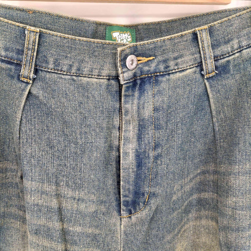 THAT'S LIFE バッグロゴ刺繍 ワイド デニムショーツ STREET メンズ L