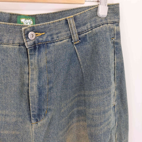 THAT'S LIFE バッグロゴ刺繍 ワイド デニムショーツ STREET メンズ L