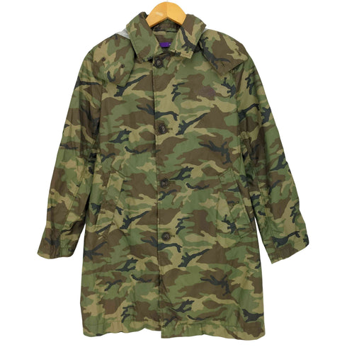 ノースフェイスパープルレーベル THE NORTH FACE PURPLE LABEL 迷彩 ナイロン フード付き レインコート レディース