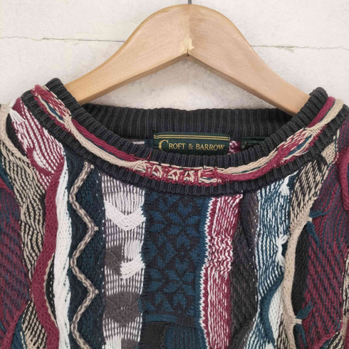 クラフトアンドバロー Croft&Barrow 90S コットン3Dニット メンズ import:L