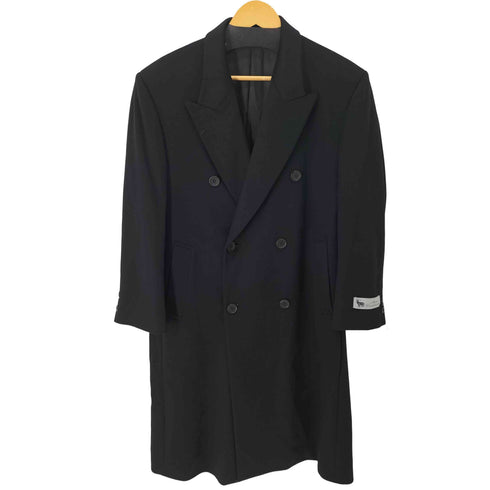Pure Cashmere ダブルブレスト ピークドラペル チェスターコート メンズ S