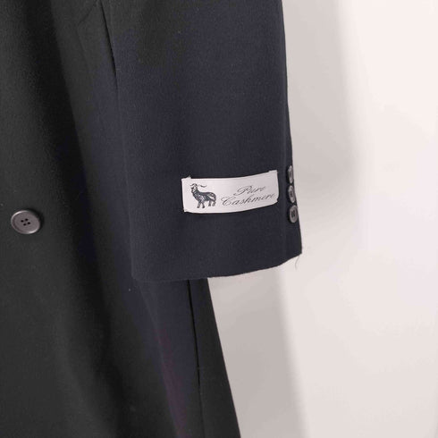 Pure Cashmere ダブルブレスト ピークドラペル チェスターコート メンズ S