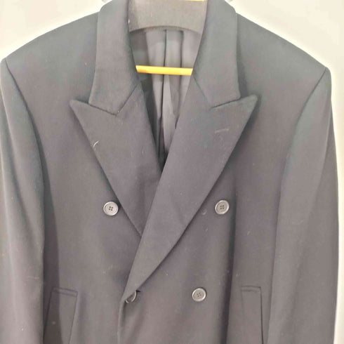 Pure Cashmere ダブルブレスト ピークドラペル チェスターコート メンズ S