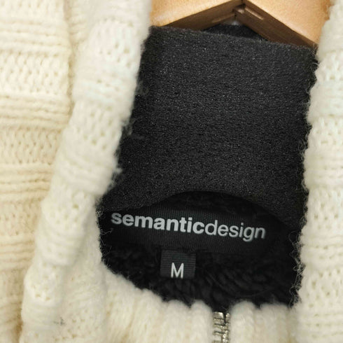 semantic design 00s Y2K トグル 裏ボア ジップアップ アクリル ニットパーカー メンズ JPN:M
