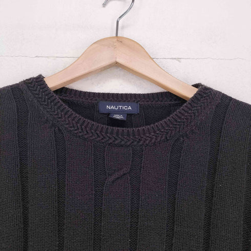 ノーティカ NAUTICA ロゴ刺繍 ねじれデザインニット メンズ import:XL