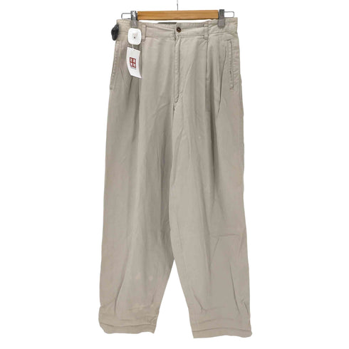 イッセイミヤケ ISSEY MIYAKE 90-00S 黒タグ 2タック コットン ツイル ワイド チノ スラックス パンツ メンズ