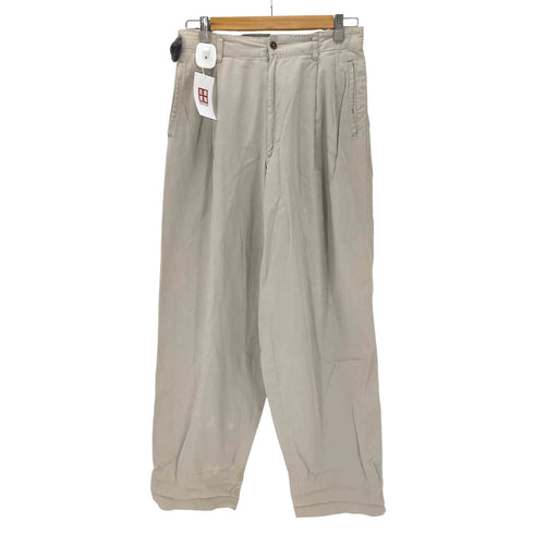 イッセイミヤケ ISSEY MIYAKE 90-00S 黒タグ 2タック コットン ツイル ワイド チノ スラックス パンツ メンズ