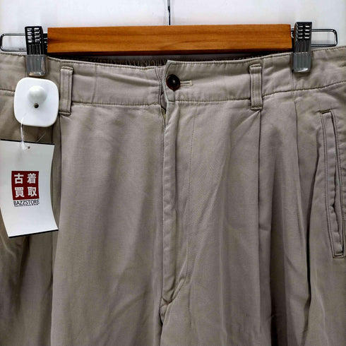 イッセイミヤケ ISSEY MIYAKE 90-00S 黒タグ 2タック コットン ツイル ワイド チノ スラックス パンツ メンズ