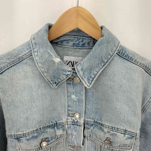 ザラ ZARA クロップド 短丈 デニムジャケット レディース import:XS